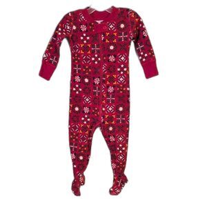 Hanna Andersson Red Zip Footed Sleeper Organic Cotton Baby 3-6M / 60 cm